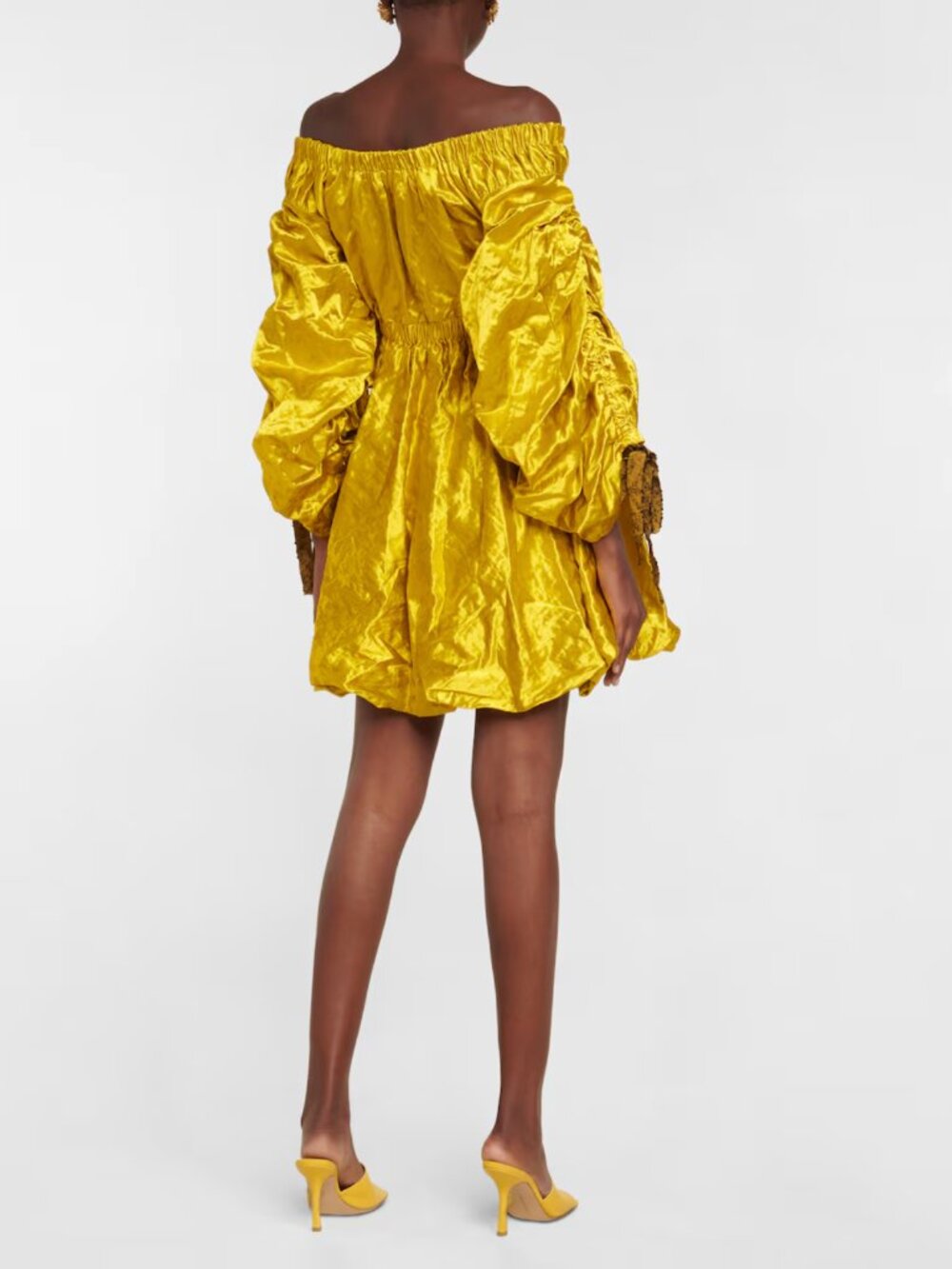 Ulla Johnson Martine Puff-Sleeve Metallic Mini Dress - Picture 3 of 10